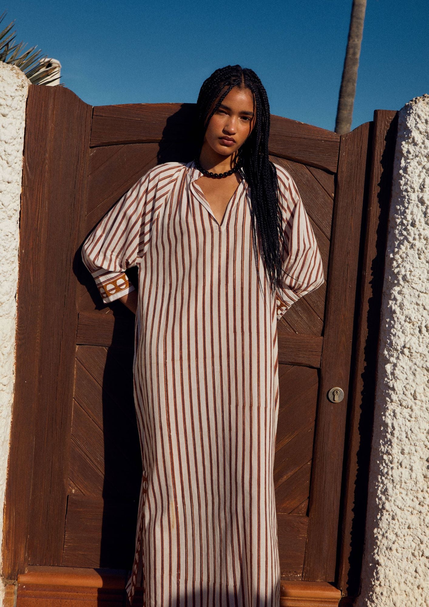 long sleeve tunic maxi dress Long Embroidered Tunic – Babbaki