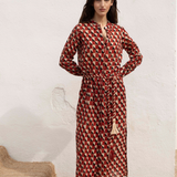 Vestido Patmos cuello mao Rojo