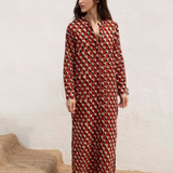 Vestido Patmos cuello mao Rojo