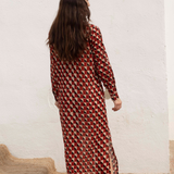 Vestido Patmos cuello mao Rojo