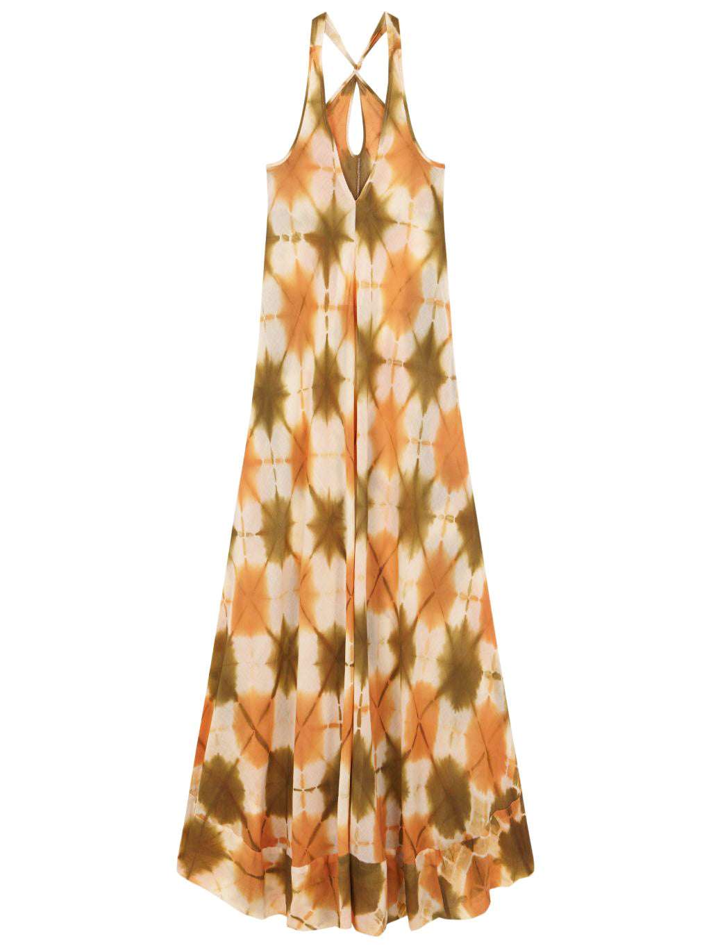 Halter Tie Dye Dress Green Babbaki Halter Tie Dye Dress Green Babbaki