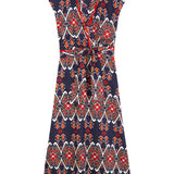 Ikat wrap midi dress