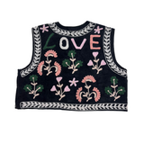 Chaleco bordado Love negro