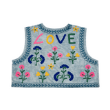 Chaleco bordado Love gris