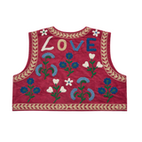 Chaleco bordado Love Frambuesa