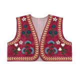 Chaleco bordado Love Frambuesa