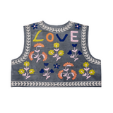 Chaleco bordado Love gris