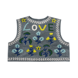 Chaleco bordado Love gris