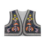 Chaleco bordado Love gris