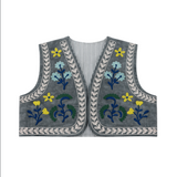 Chaleco bordado Love gris