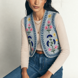 Turquoise embroidered Love vest