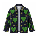 Chaqueta Love bordada verde