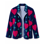 Chaqueta Love bordada fucsia