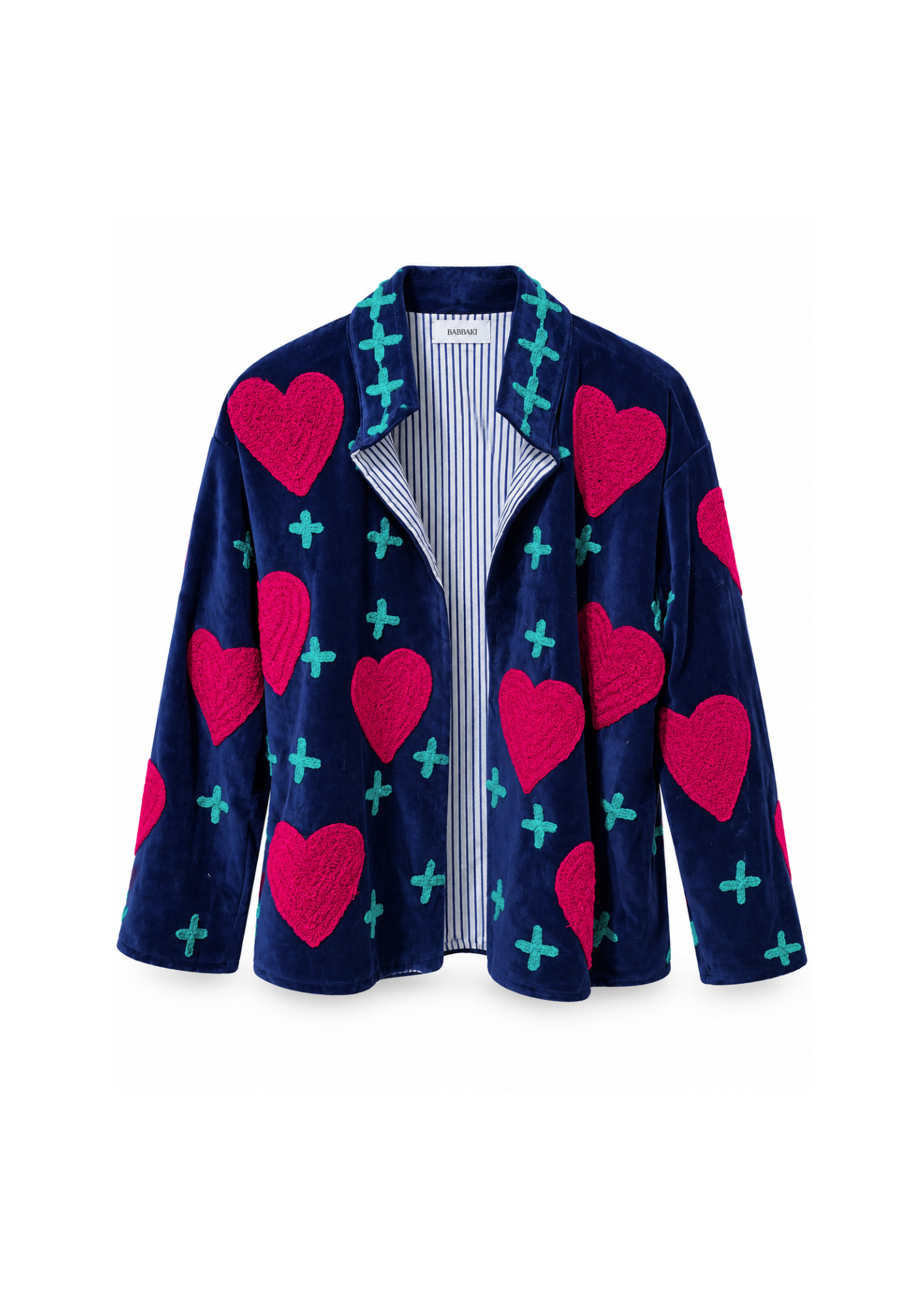 Chaqueta Love bordada fucsia
