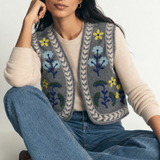 Chaleco bordado Love gris
