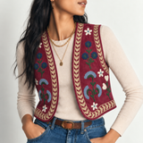 Embroidered Love Raspberry vest