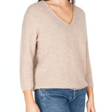 Jersey Beige Cuello V Cashmere