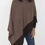 Poncho Cashmere Ava Bicolor Leña y Marrón