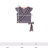 Top Stripes Azul Bordado