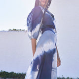 Falda Cruzada Tie Dye Azul