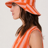 Reversible Orange Striped Hat