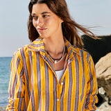 Camisero Corto Stripes Amarillo
