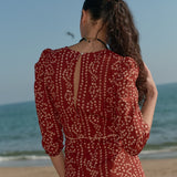 Draped bhandej midi dress