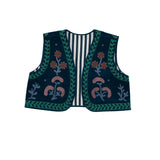 Chaleco bordado Love azul