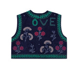 Chaleco bordado Love azul