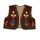 Chaleco bordado Love marrón