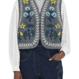 Chaleco bordado Love gris