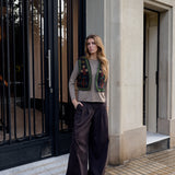 Chaleco bordado negro