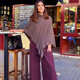 Poncho Cashmere Ava Marrón Leña