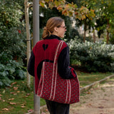 Bolso terciopelo burdeos