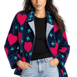 Love jacket embroidered turquoise