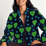 Love jacket embroidered turquoise