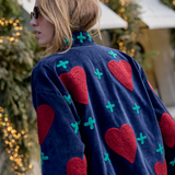 Chaqueta Love bordada fresa