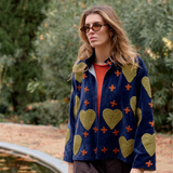 Chaqueta Love bordada ocre