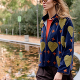 Chaqueta Love bordada ocre