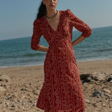 Draped bhandej midi dress