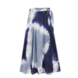 Falda Cruzada Tie Dye Azul