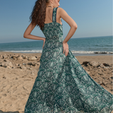 Lara Green Damask Dress