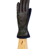 Gant cuir gris et marron