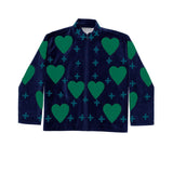 Chaqueta Love bordada turquesa