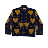 Chaqueta bordada terciopelo Love ocre