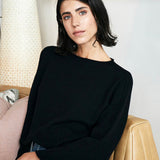 Jersey Negro cuello redondo Cashmere