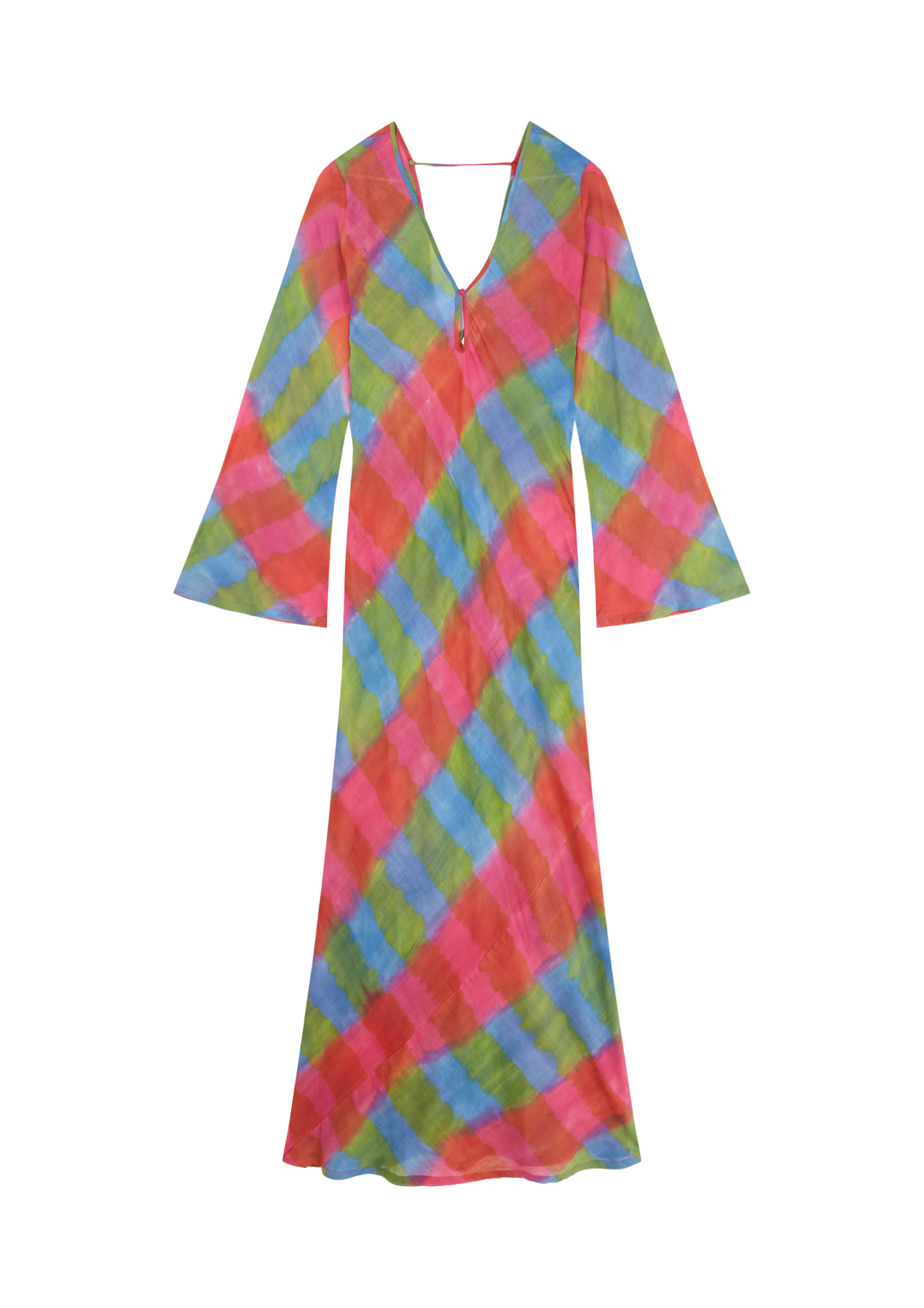 Tunique biais tie-dye madras