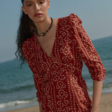 Draped bhandej midi dress