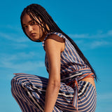 Pantalón Stripes Azul Bordado