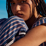 Pantalón Stripes Azul Bordado